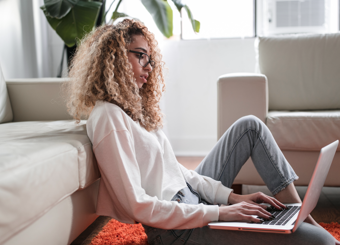 Woman Working On Laptop