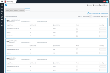 Sourcing - Écran Attribution