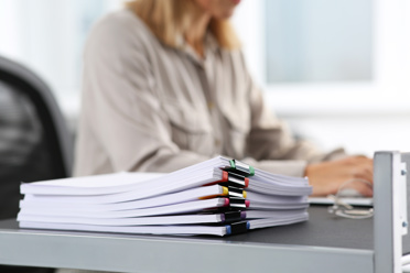 paperwork on desk