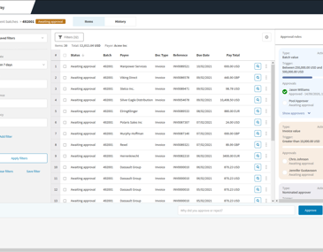 AP Pay Features - Automation screen