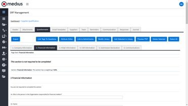 Supplier Onboarding dashboard screen